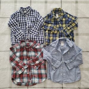 Boys 2T Plaid and Striped Button Down Shirts - Set Of 4